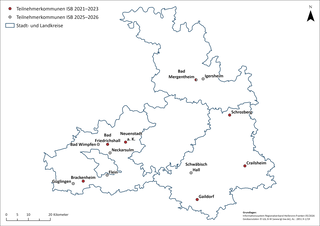Karte Teilnehmerkommunen ISB 2021–2025